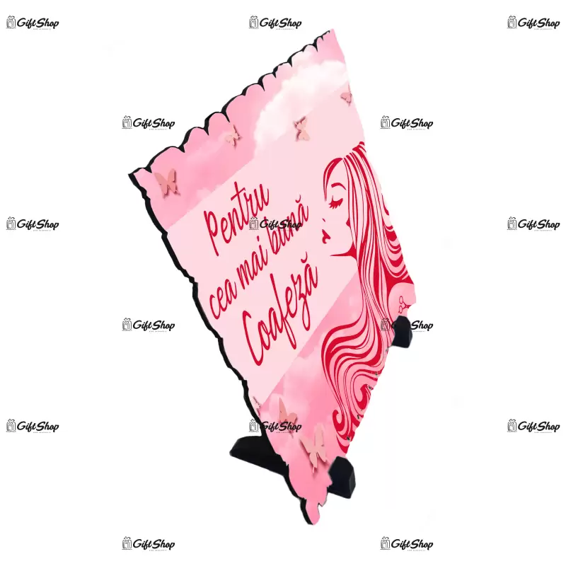 Pentru cea mai buna coafeza, placheta cu mesaj b